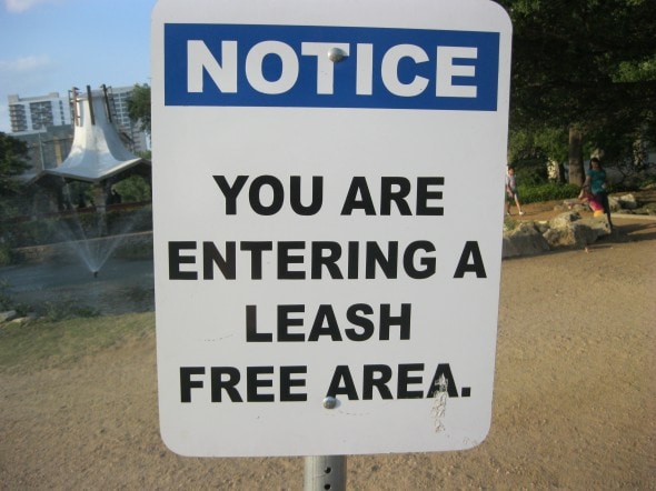 Notice - Off Leash Area