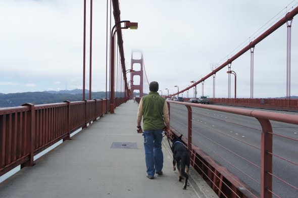 Rod and Buster on Golden Gate Bridge