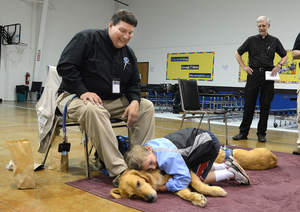 5.24.13 Dog Comforts Tornado Victims