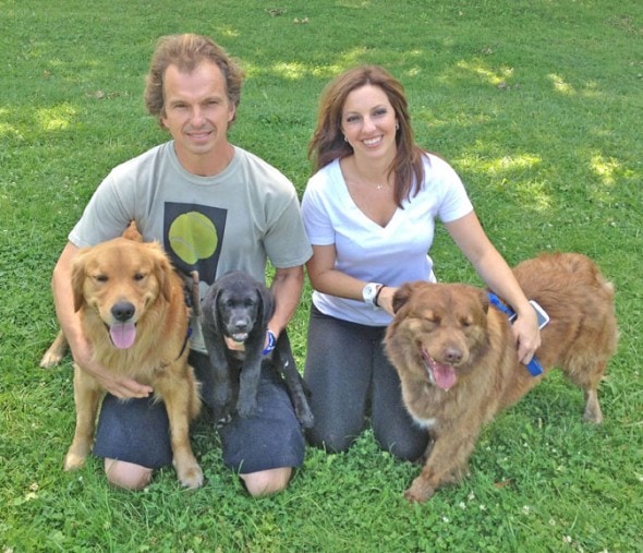 Tom and Lucas with WTAE anchor Ashley Dougherty and a couple of friends.