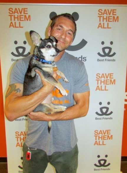 Brandon McMillan at the Best Friends Adoption Center with Thomas the Dog photo 2 - 09-24-13 (Small)