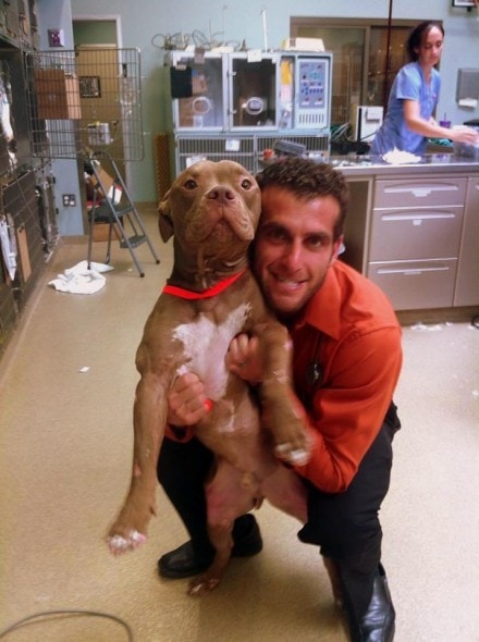 Indy poses for a photo with his buddy, self-proclaimed Dogtor Daniel Slaton.
