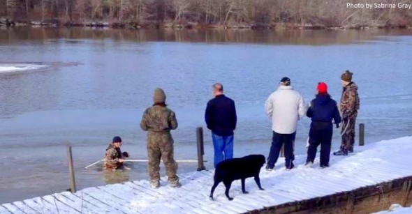 1.30.14 - Man Wades into Icy Water to Save Dog2