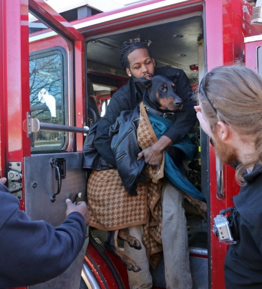 Diablo and his owner reunited. Photo Credit: J.B. Forbes/Post-Dispatch.com