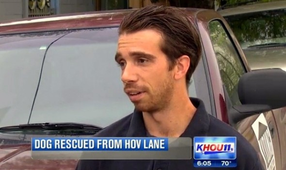2.28.14 - Man Saves Dog on Busy Highway1