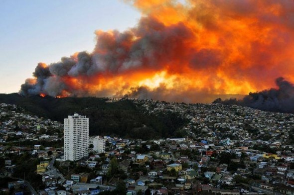 Valparaiso forest fire of April 12, 2014. Photo Credit: El Universal - Colombia