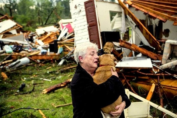 4.29.14 - Woman Finds Her Dog Alive in Wreckage Left by Tornado1