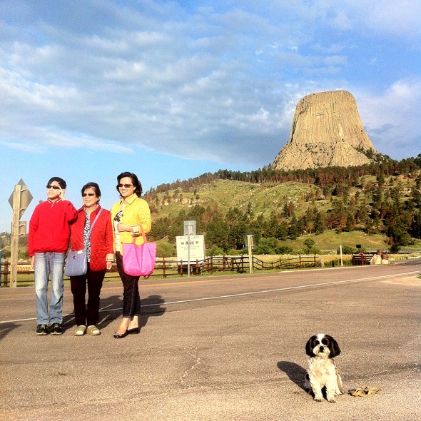 “Close encounters of the Maggie kind (this is where Close Encounters was filmed),” Naomi Harris writes in her Instagram feed. Devils Tower National Monument, Wyoming. August 6, 2013.