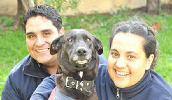 Rescued Borchex Park dog with his loving forever family.