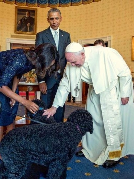 9.23.15 - Pope Meets Dogs During White House Visit1