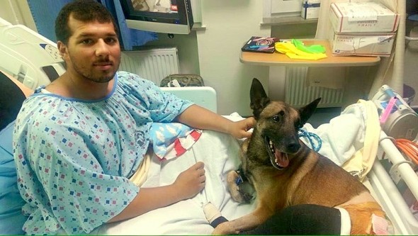 12.12.15 - Injured Soldier & Dog Get a Hospital Room Together1