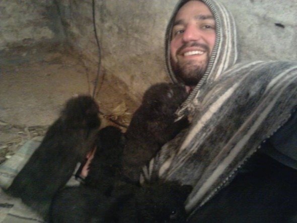 Joaquin Bastidas and his rescued dogs. Photo credit: Joaquin Bastidas