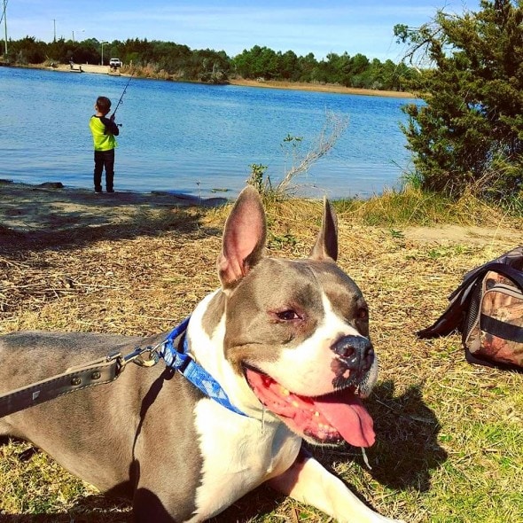 Fishing with his new family.