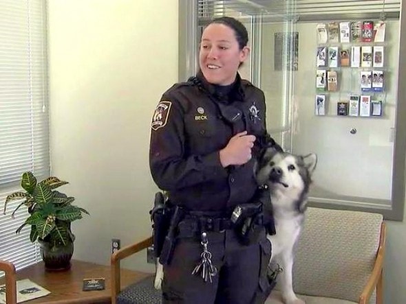 2.27.16 - Deputy Adopting the Dog She Rescued Sven Months Ago2