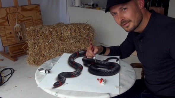 drawing snake pabst painting 3d illusion