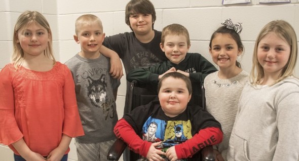 Mason's classmates raised more than $13,000 to help him get a service dog. Photo: The Daily News ---------------------------------- 