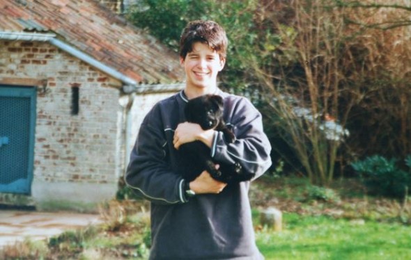 Gordon Delacroix, here at age 15, cradles a baby Birdy.