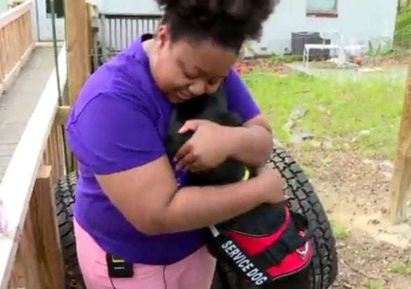 4.19.17 Disabled Man Cries When Hes Given Service Dog for Easter6